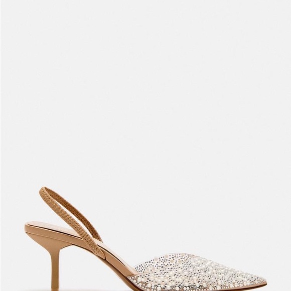 Zara Pearl Heeled Slingbacks Heels - Picture 8 of 8